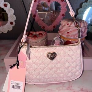 Juicy Couture Pink Quilted Love Your Couture Convertible Wristlet Shoulder Bag
